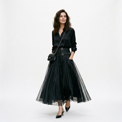 Katarina - Elegant Patchwork Tulle Skirt