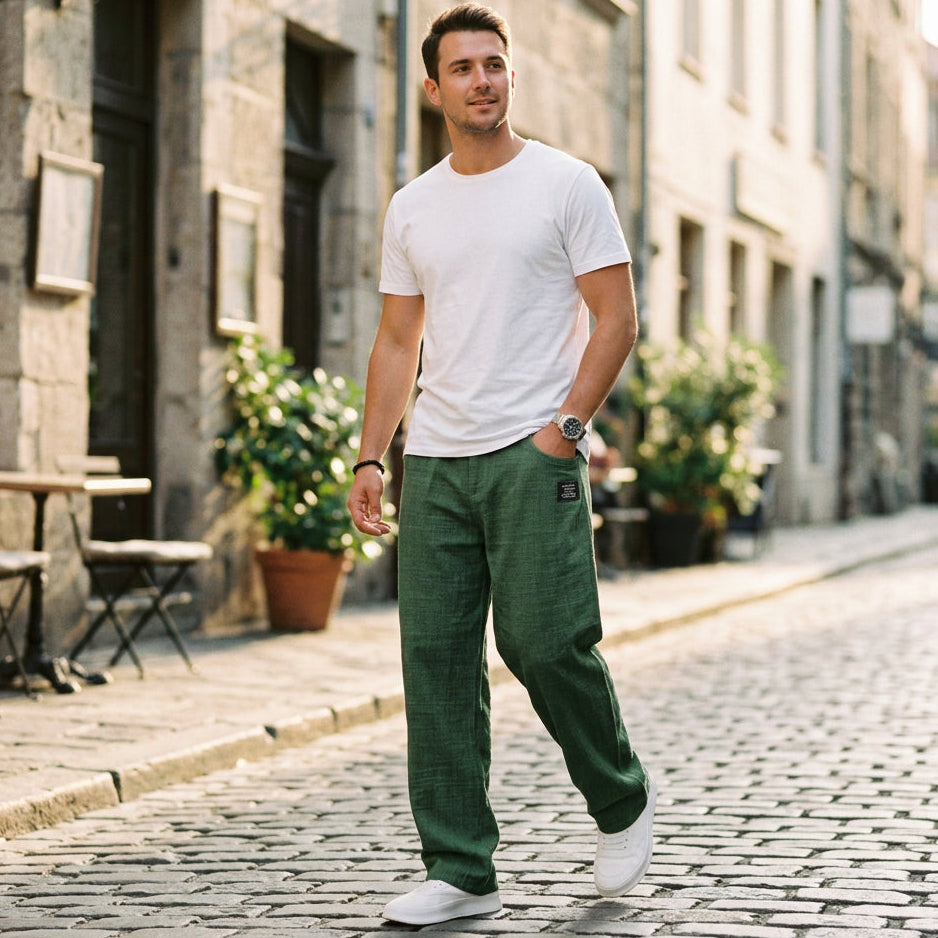 Gabriel - Elegant Wide Leg Linen Pants for Men