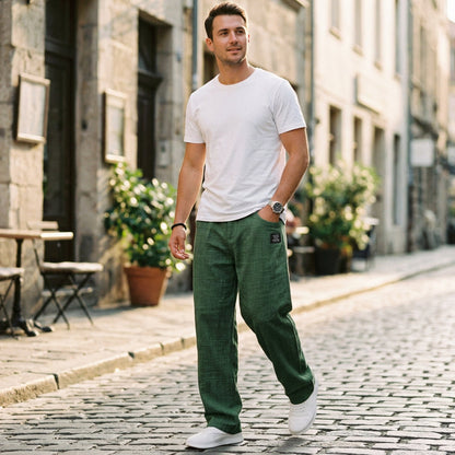 Gabriel - Elegant Wide Leg Linen Pants for Men