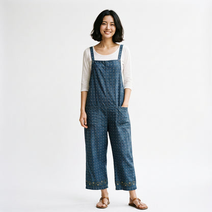 Ivanna - Oversized Cotton Patchwork Jumpsuit Pants