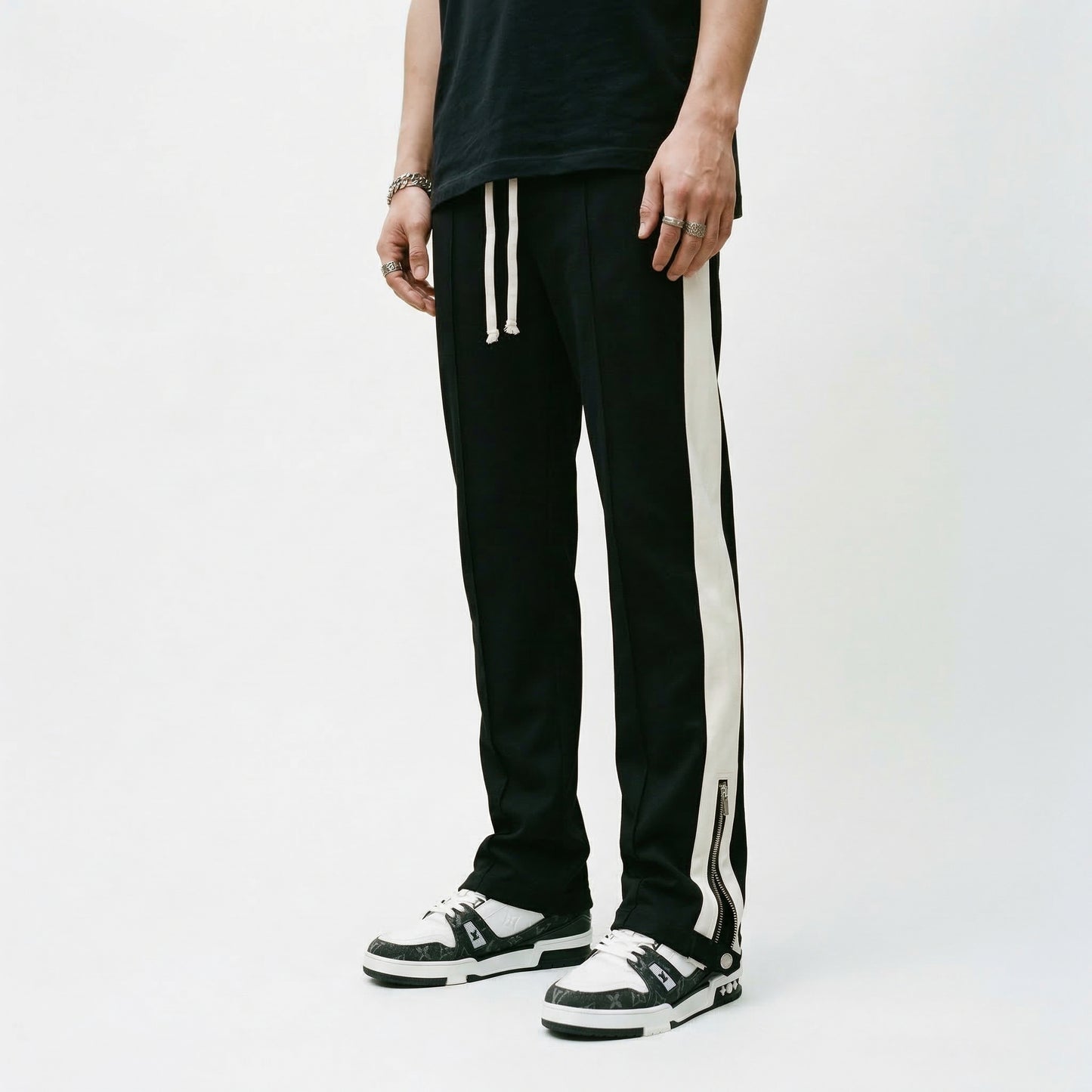 90s Inspired Straight Fit Cotton Blend Pants