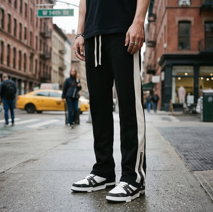 90s Inspired Straight Fit Cotton Blend Pants