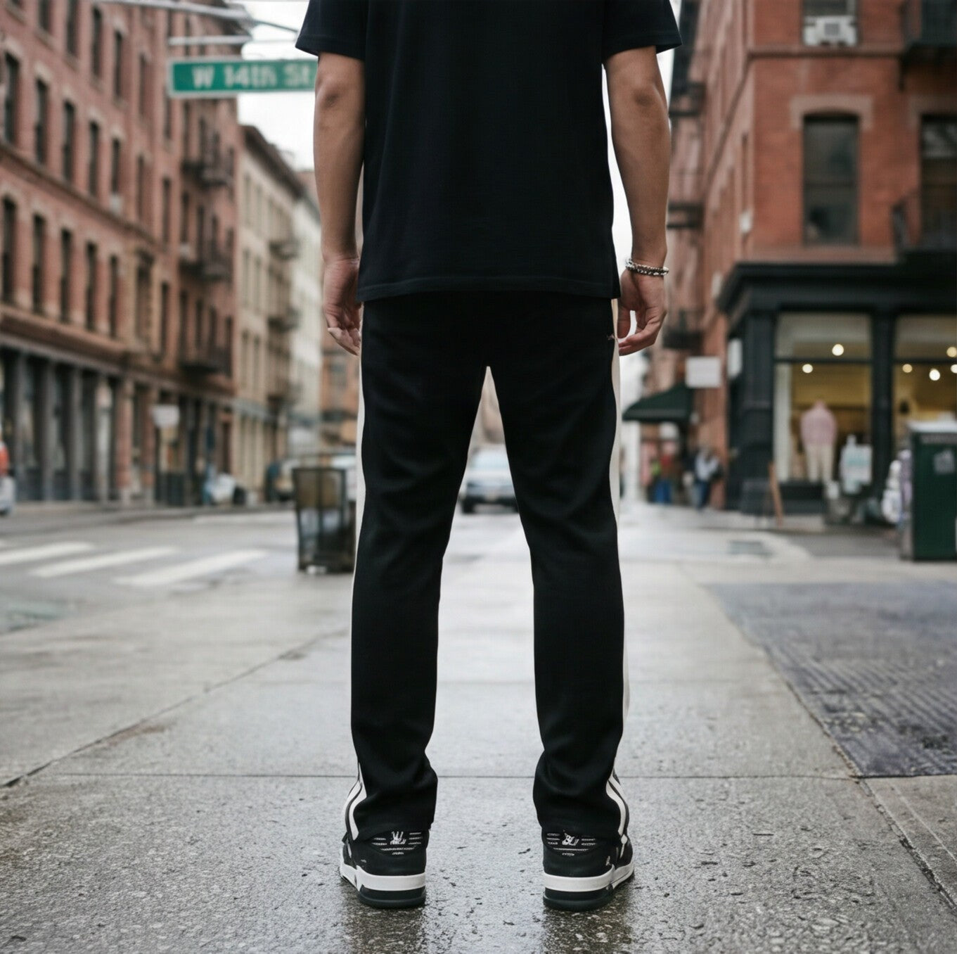 90s Inspired Straight Fit Cotton Blend Pants