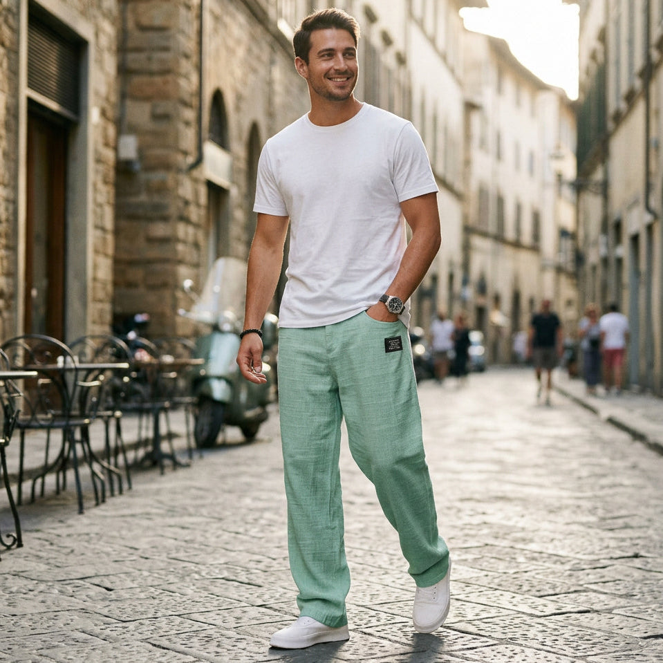 Gabriel - Elegant Wide Leg Linen Pants for Men