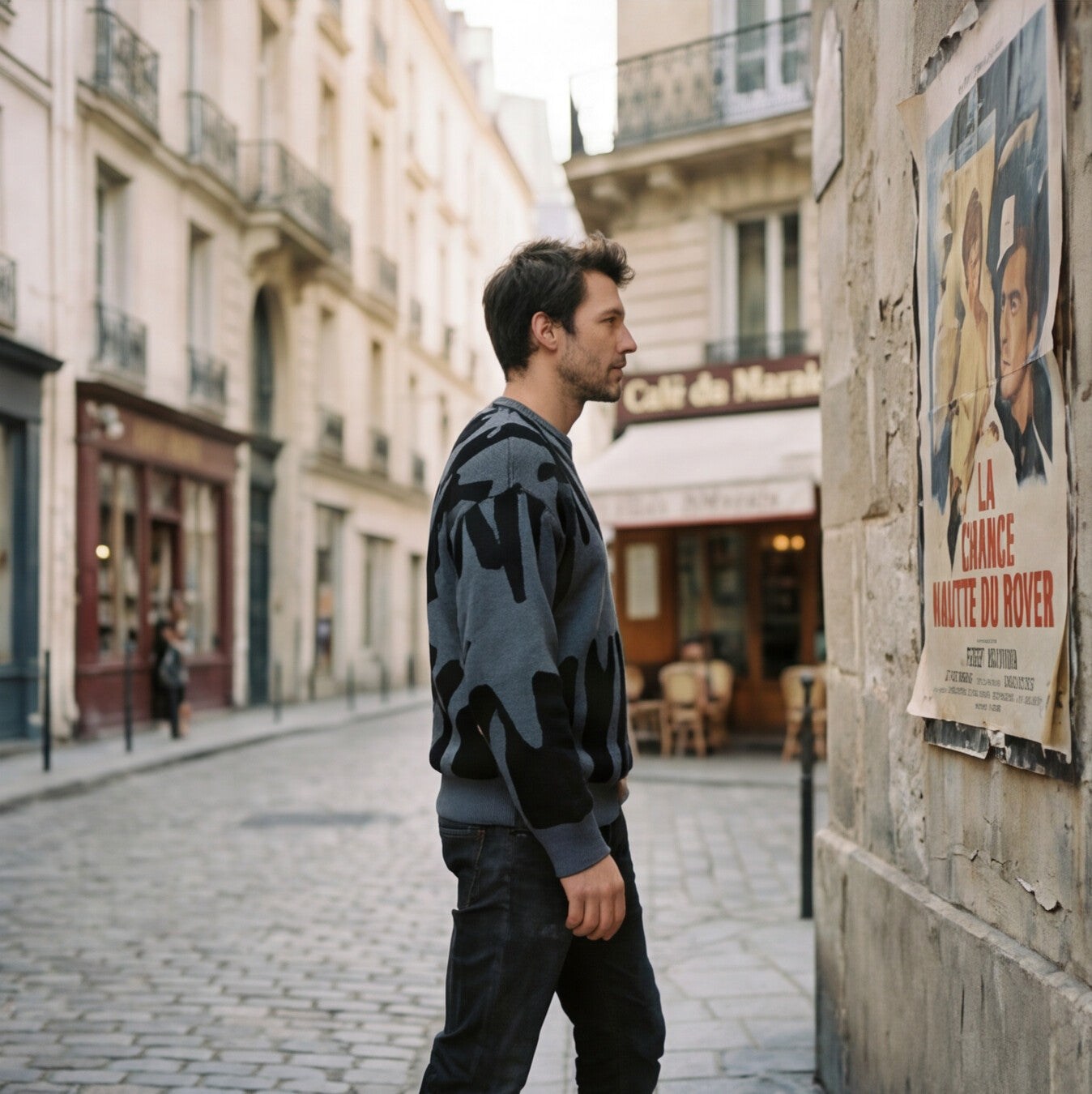 Abstract Knit Mens Sweater for Winter