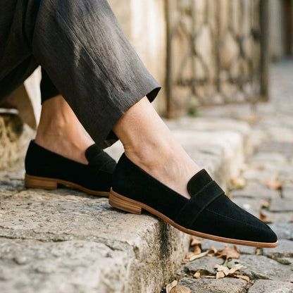 Adele - Elegant Black Penny Loafers for Women DONE