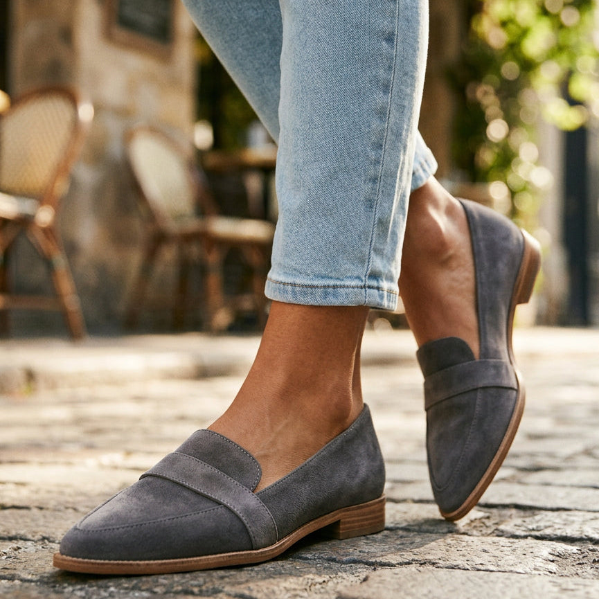 Adele - Elegant Black Penny Loafers for Women DONE
