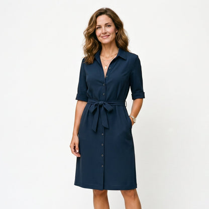 Adeline - Elegant Black Midi Dress with Sleeves for Women DONE 05-14-2026