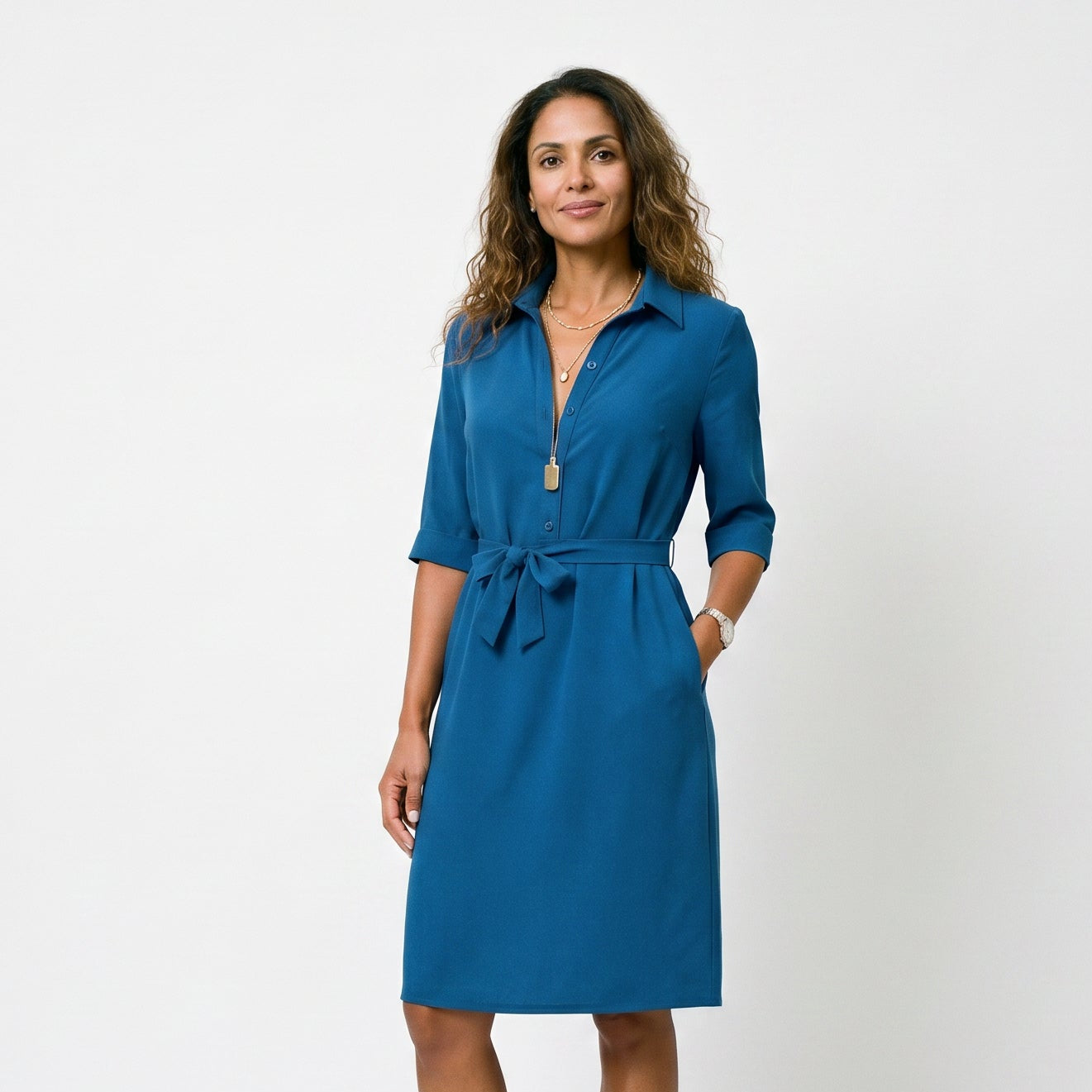 Adeline - Elegant Black Midi Dress with Sleeves for Women DONE 05-14-2026