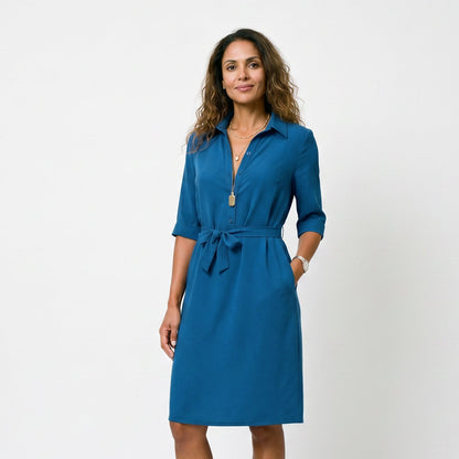 Adeline - Elegant Black Midi Dress with Sleeves for Women DONE 05-14-2026