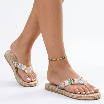 Adeline - Ethnic Style Comfortable Flat Heel Flip Flops DONE 05-28-2026