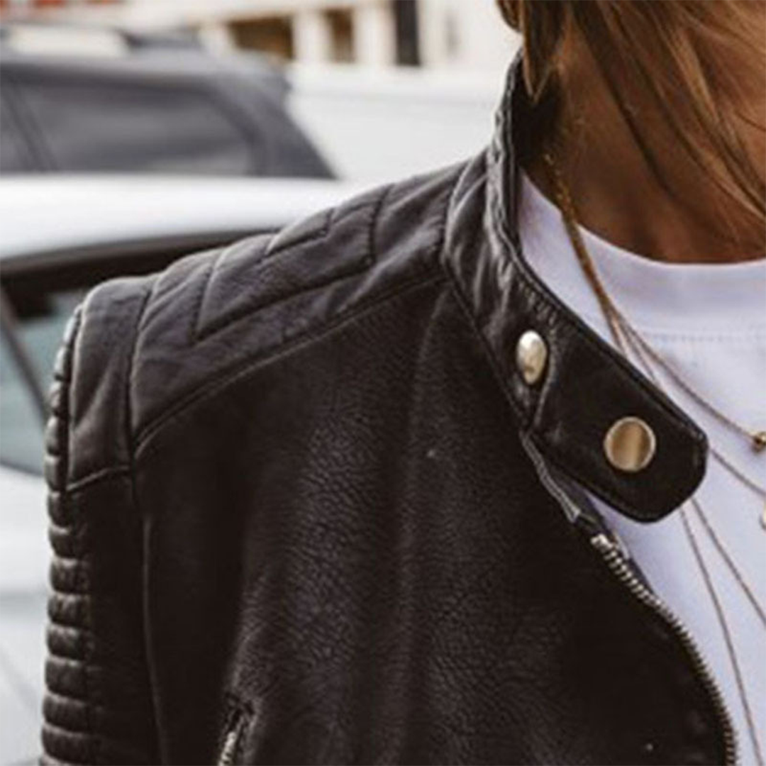 Adeline - Stylish Faux Leather Biker Jacket for Women 2