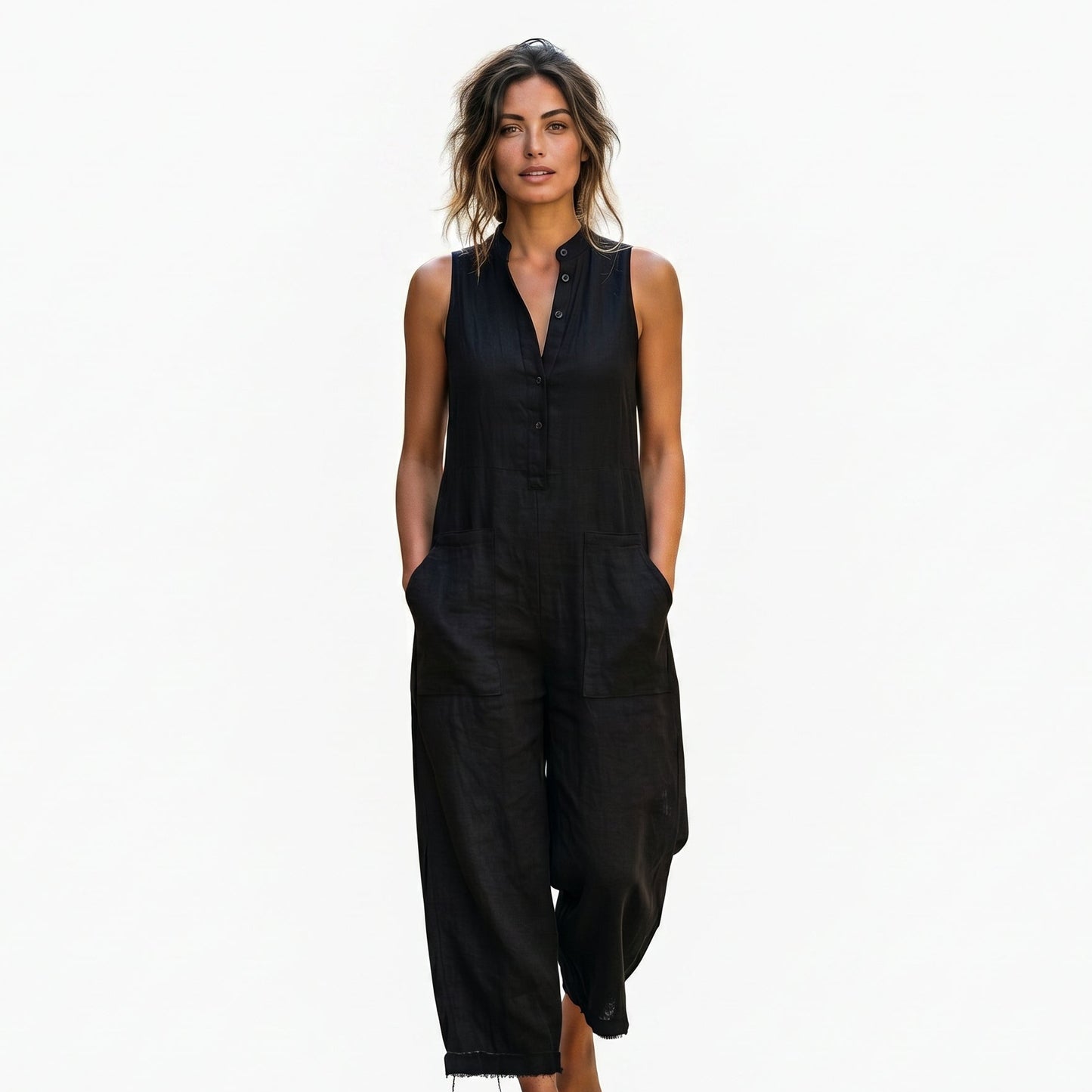 Alexa - Elegant Linen Blend Sleeveless Jumpsuit DONE 05-29-2026