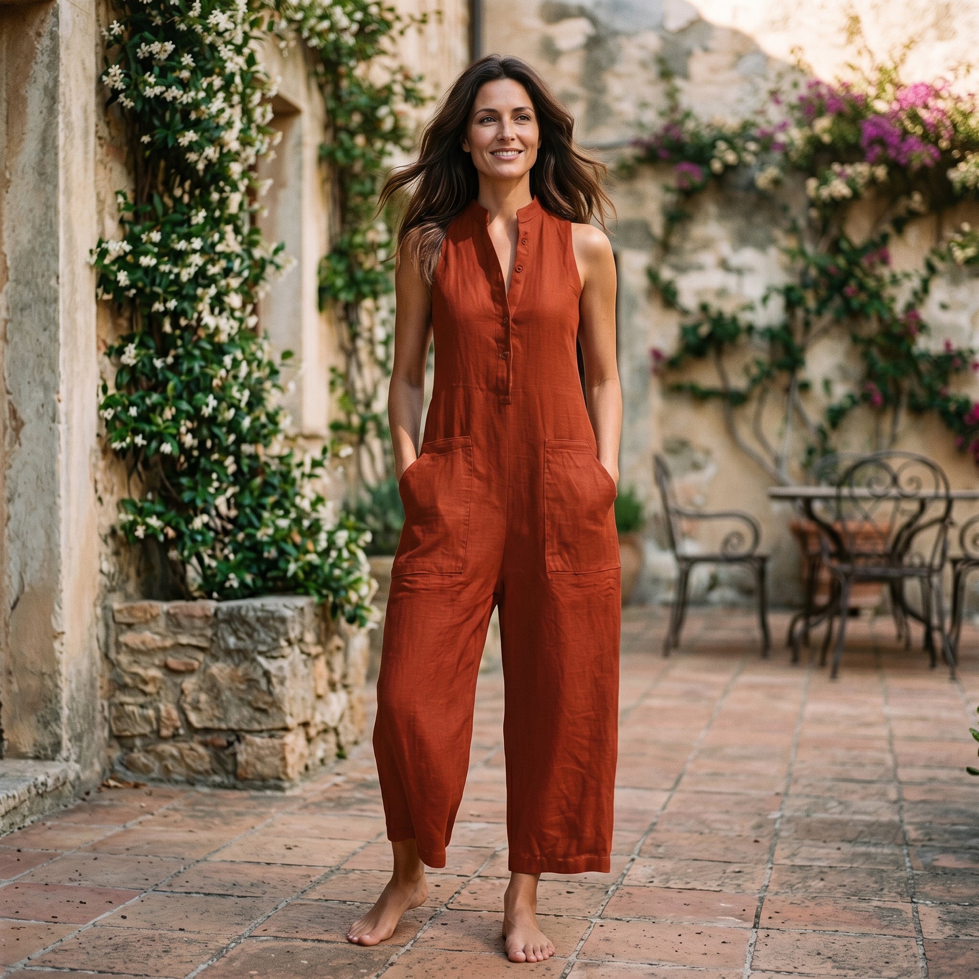 Alexa - Elegant Linen Blend Sleeveless Jumpsuit DONE 05-29-2026