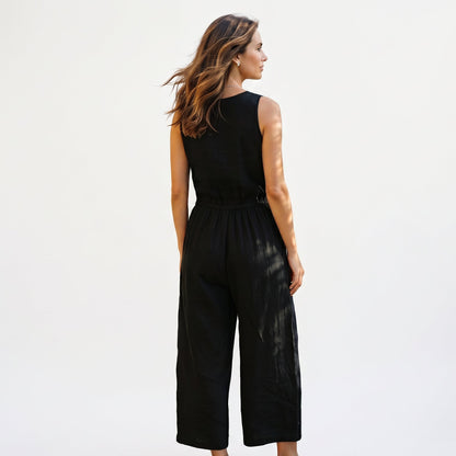 Alexa - Elegant Linen Blend Sleeveless Jumpsuit DONE 05-29-2026