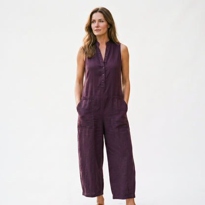 Alexa - Elegant Linen Blend Sleeveless Jumpsuit DONE 05-29-2026