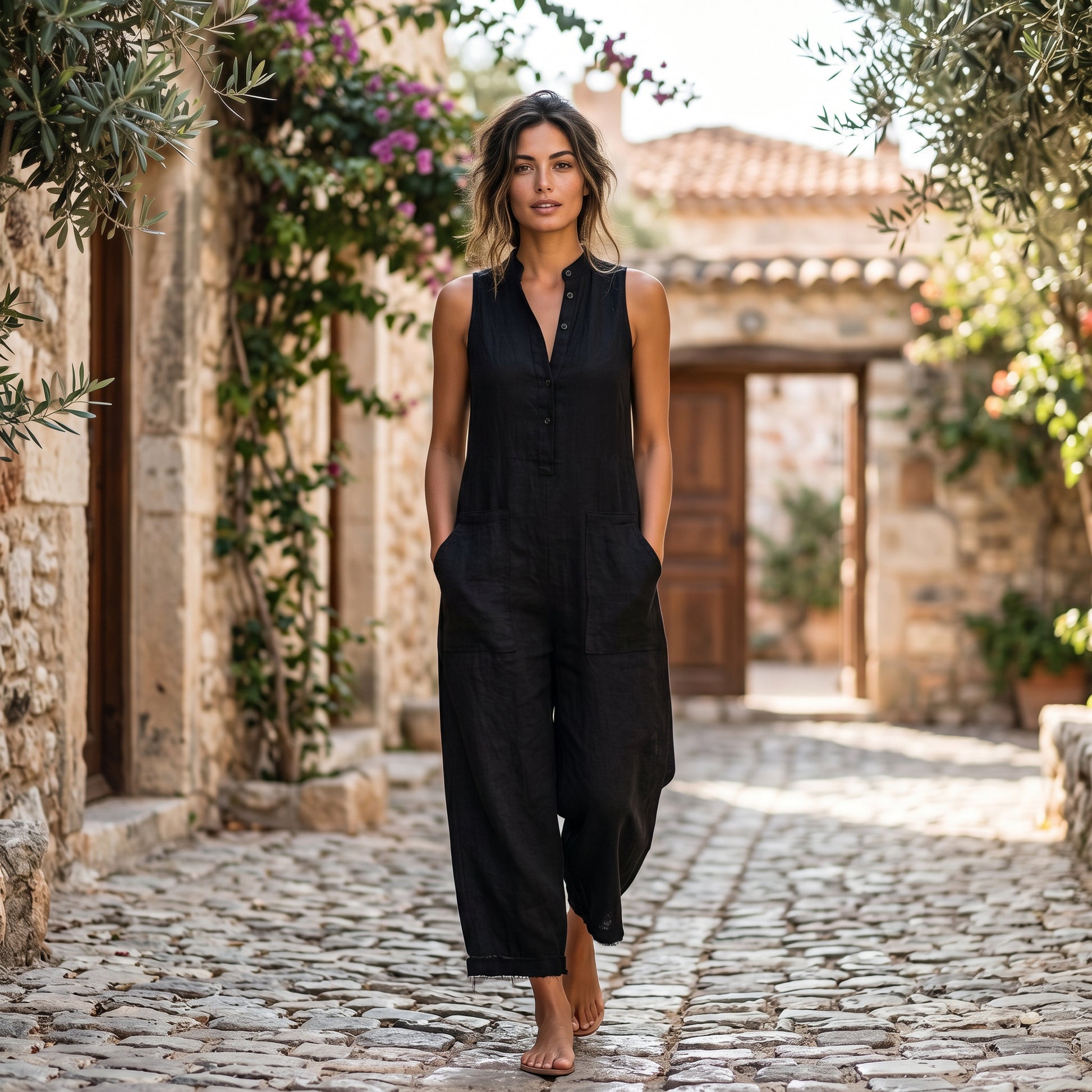 Alexa - Elegant Linen Blend Sleeveless Jumpsuit DONE 05-29-2026