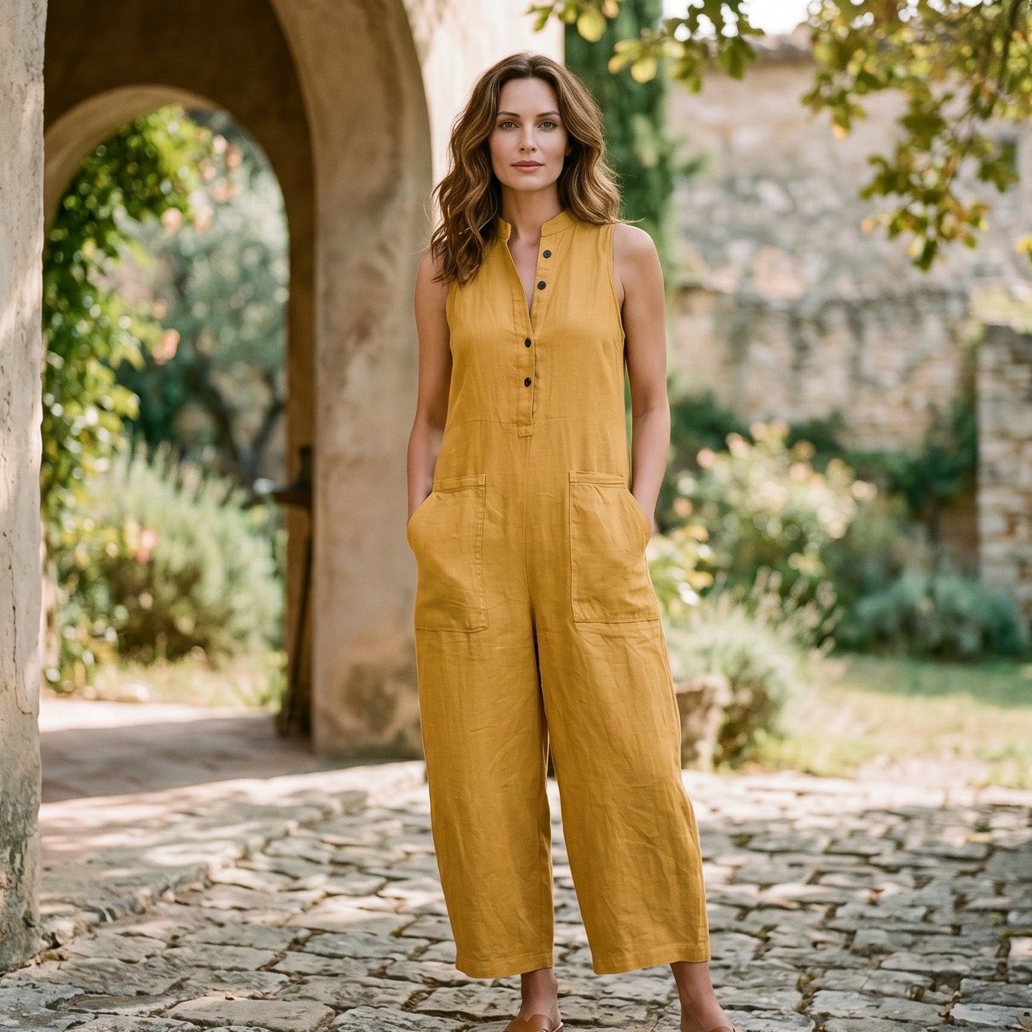 Alexa - Elegant Linen Blend Sleeveless Jumpsuit DONE 05-29-2026