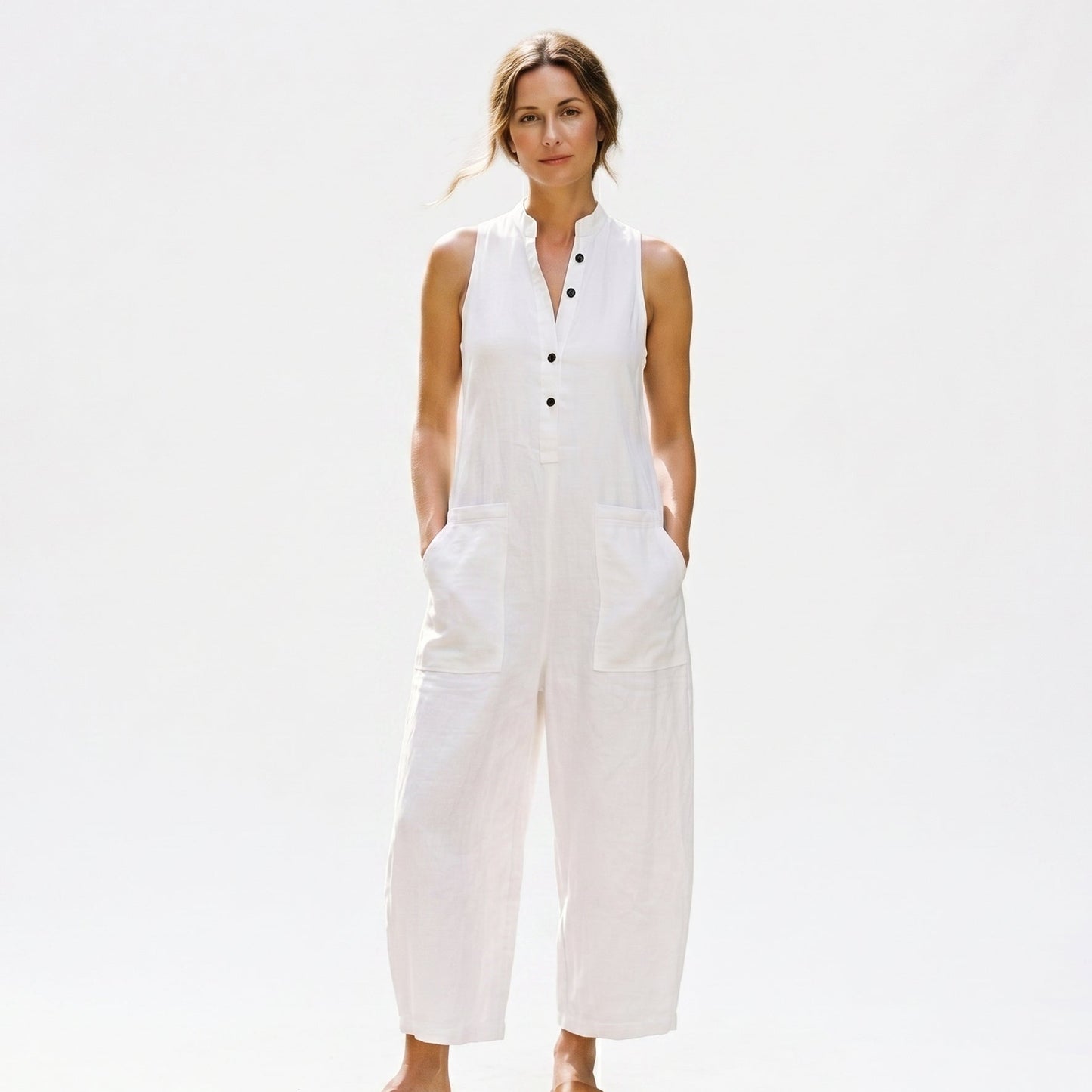 Alexa - Elegant Linen Blend Sleeveless Jumpsuit DONE 05-29-2026