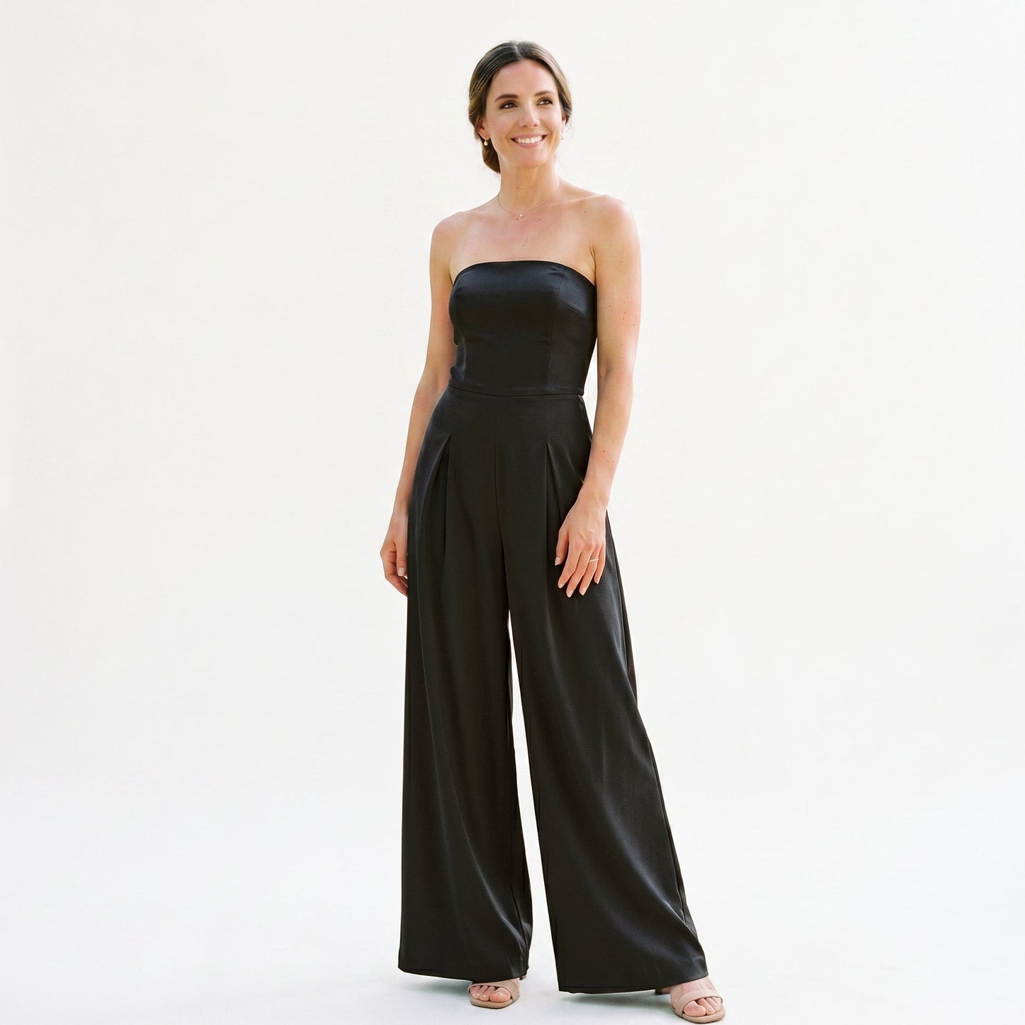 Althea - Elegant Strapless Wide-Leg Jumpsuit