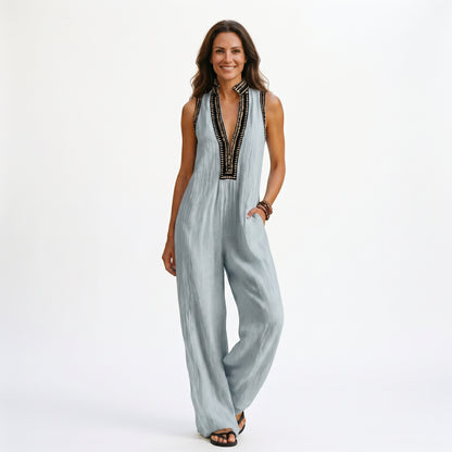 Alyssa - Stylish Sleeveless Linen Blend Jumpsuit Women DONE 05-29-2026