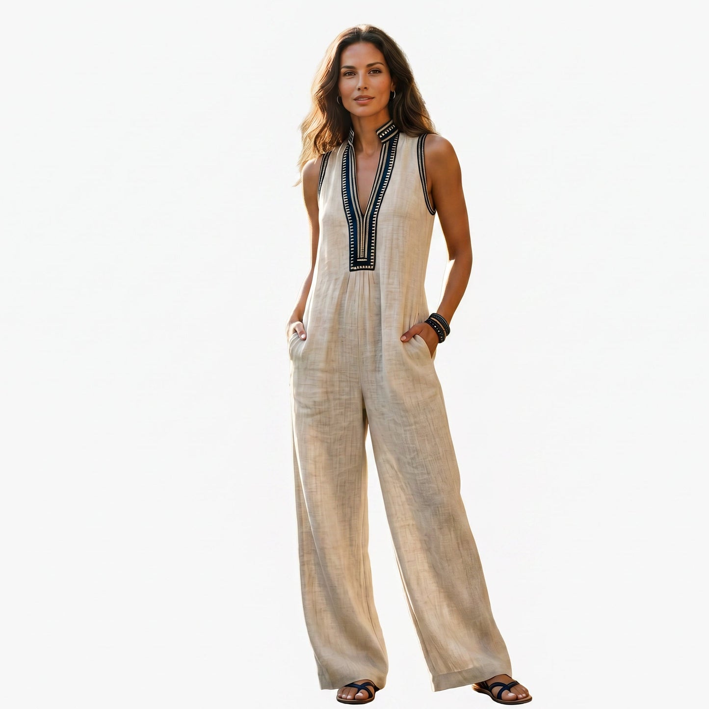 Alyssa - Stylish Sleeveless Linen Blend Jumpsuit Women DONE 05-29-2026