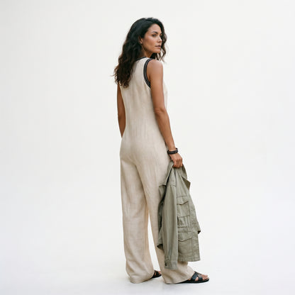 Alyssa - Stylish Sleeveless Linen Blend Jumpsuit Women DONE 05-29-2026