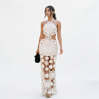 Amara - Elegant Crochet Cut Out Maxi Dress DONE