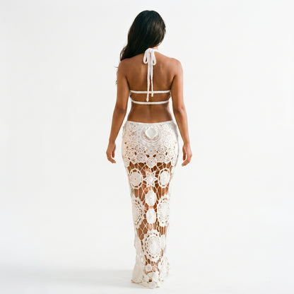 Amara - Elegant Crochet Cut Out Maxi Dress DONE