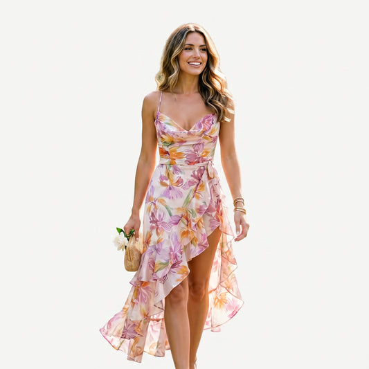 Amara - Elegant Floral Summer Midi Dress for Weddings DONE