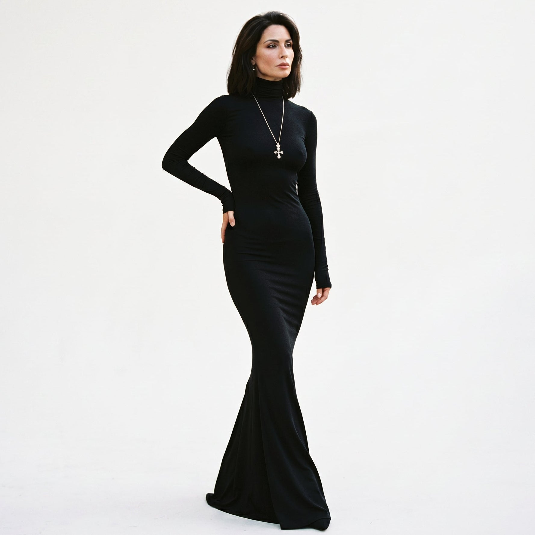 Amara - Elegant Long Sleeve Maxi Dress for Women