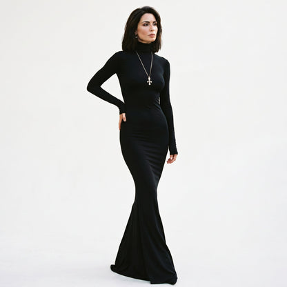 Amara - Elegant Long Sleeve Maxi Dress for Women