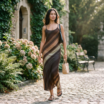 Amara - Elegant Maxi Dress for Women with Color Gradient DONE
