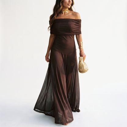 Amara - Ethereal Off Shoulder Maxi Dress for Women DONE