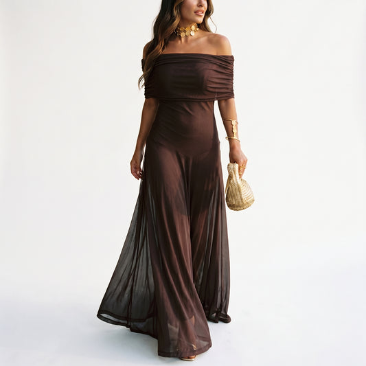 Amara - Ethereal Off Shoulder Maxi Dress for Women DONE