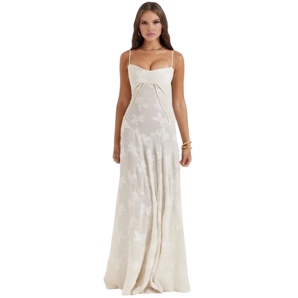 Amara - Elegant Floral Jacquard Gown for Weddings 0