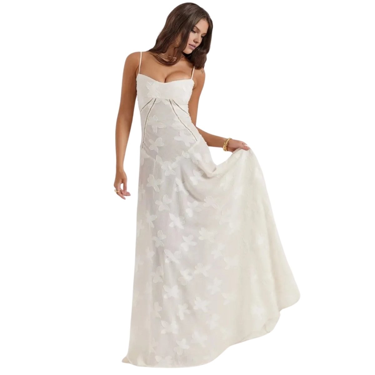 Amara - Elegant Floral Jacquard Gown for Weddings 1