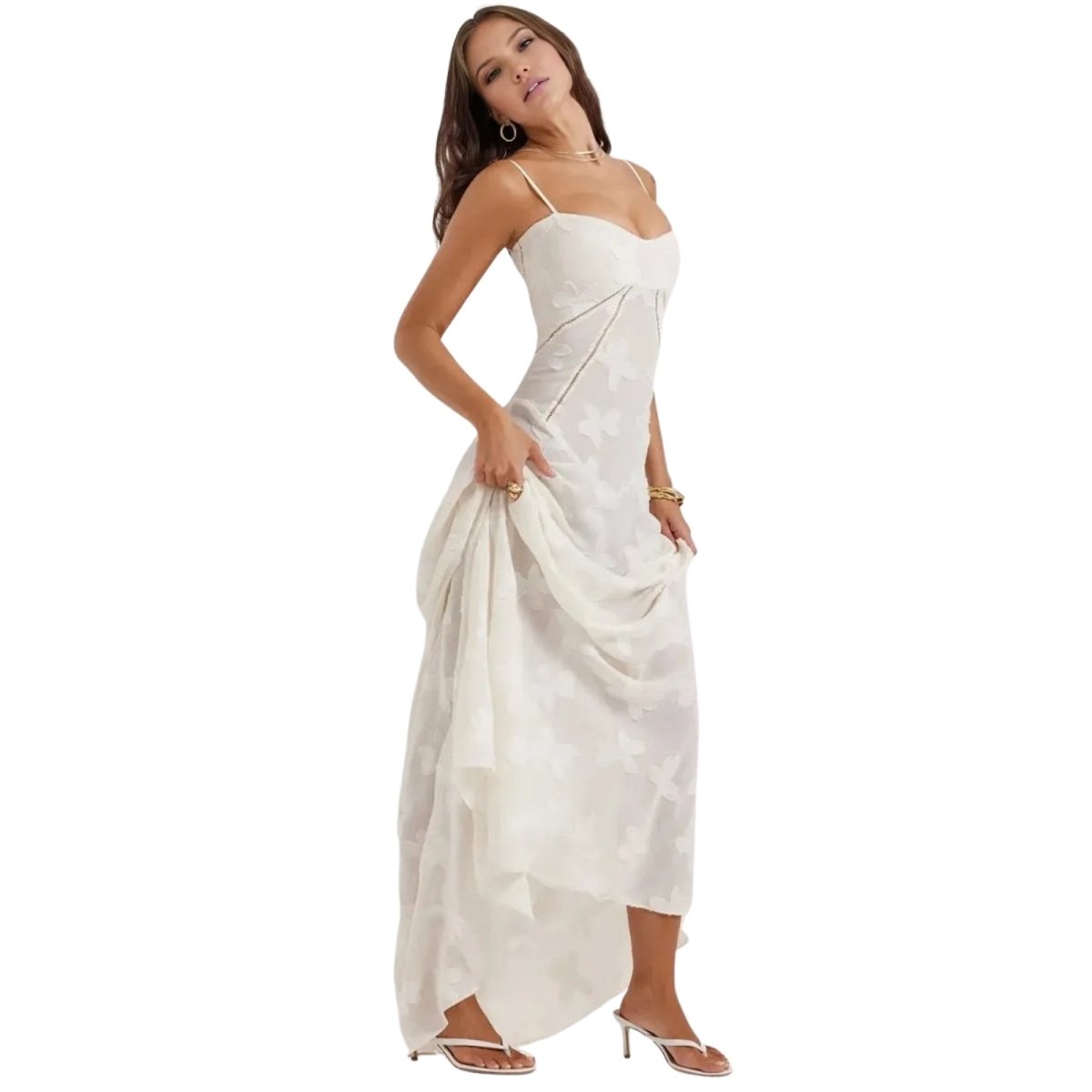 Amara - Elegant Floral Jacquard Gown for Weddings 2