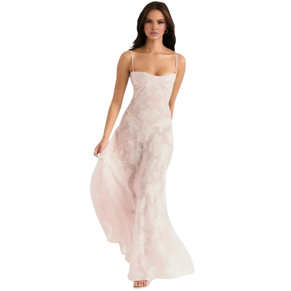 Amara - Elegant Floral Jacquard Gown for Weddings 8