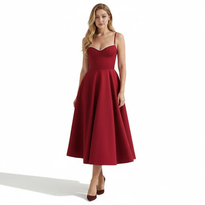 Amara - Elegant Satin Midi Dress for Women in Blush Pink 11