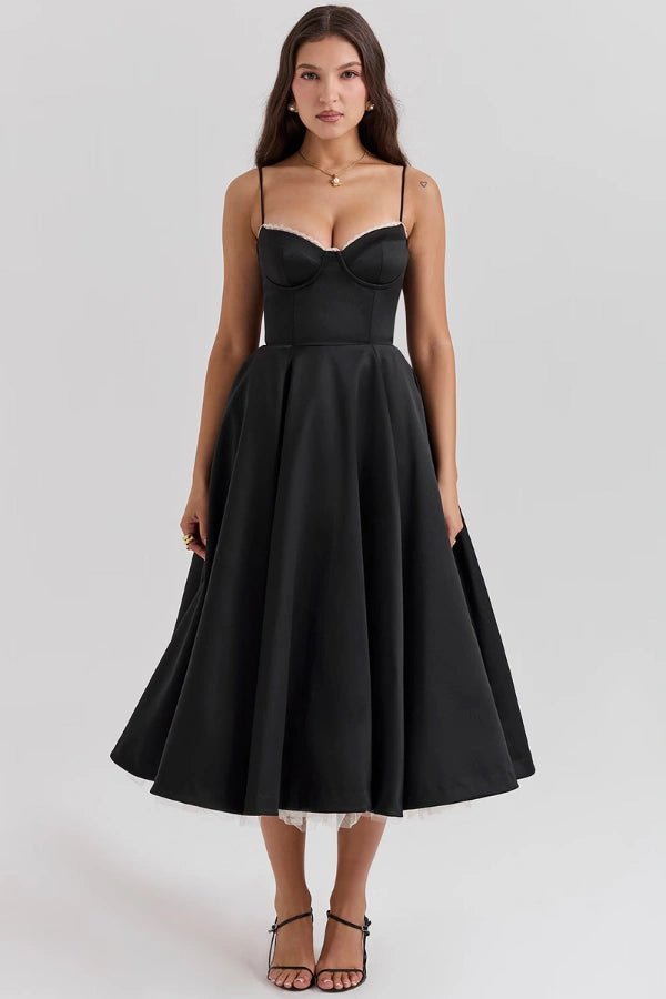 Amara - Elegant Satin Midi Dress for Women in Blush Pink 8