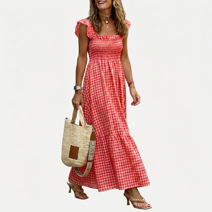 Amelia - Charming Gingham Maxi Dress DONE