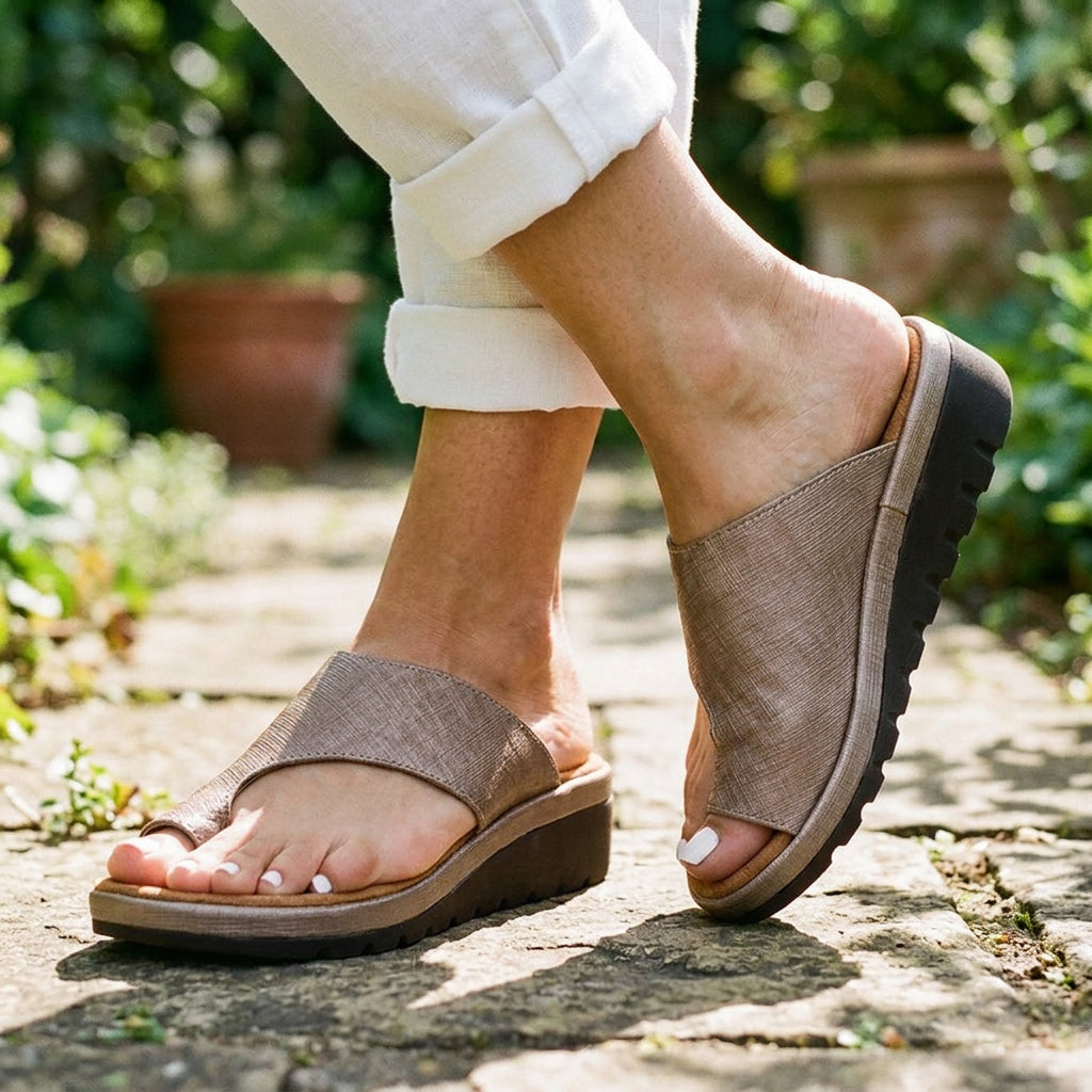 Amelia - Comfy Black Platform Sandals for Women