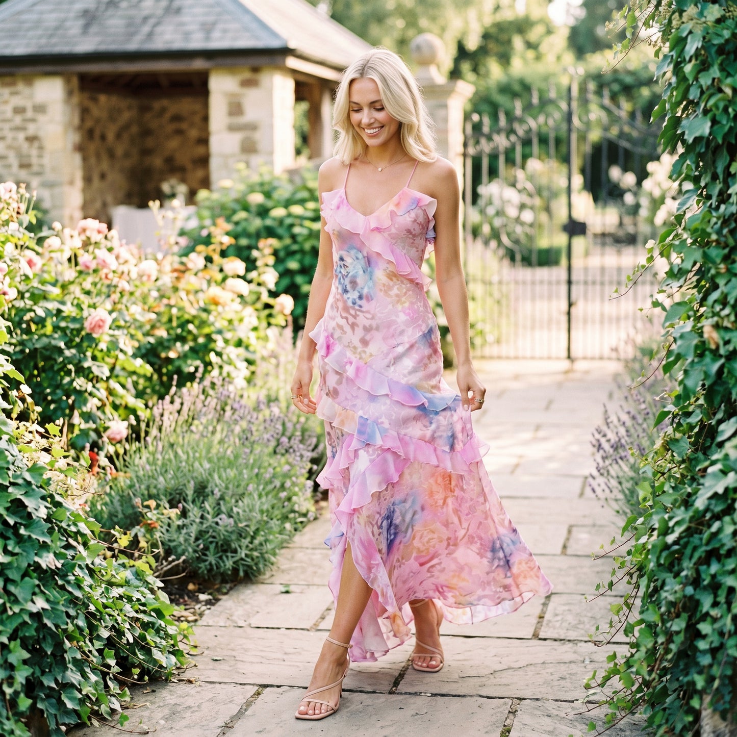 Amelia - Elegant Floral Summer Maxi Dress for Weddings DONE