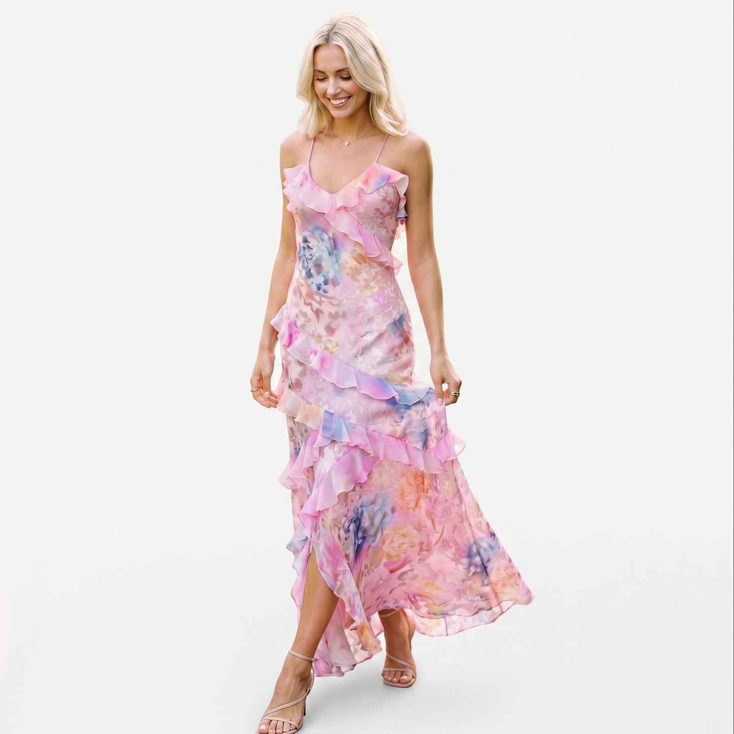 Amelia - Elegant Floral Summer Maxi Dress for Weddings DONE