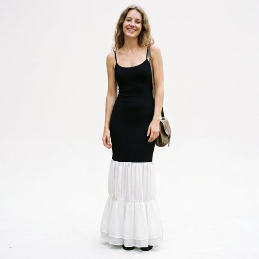 Amelia - Elegant Maxi Dress for Women with Contrast Skirt DONE