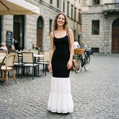 Amelia - Elegant Maxi Dress for Women with Contrast Skirt DONE