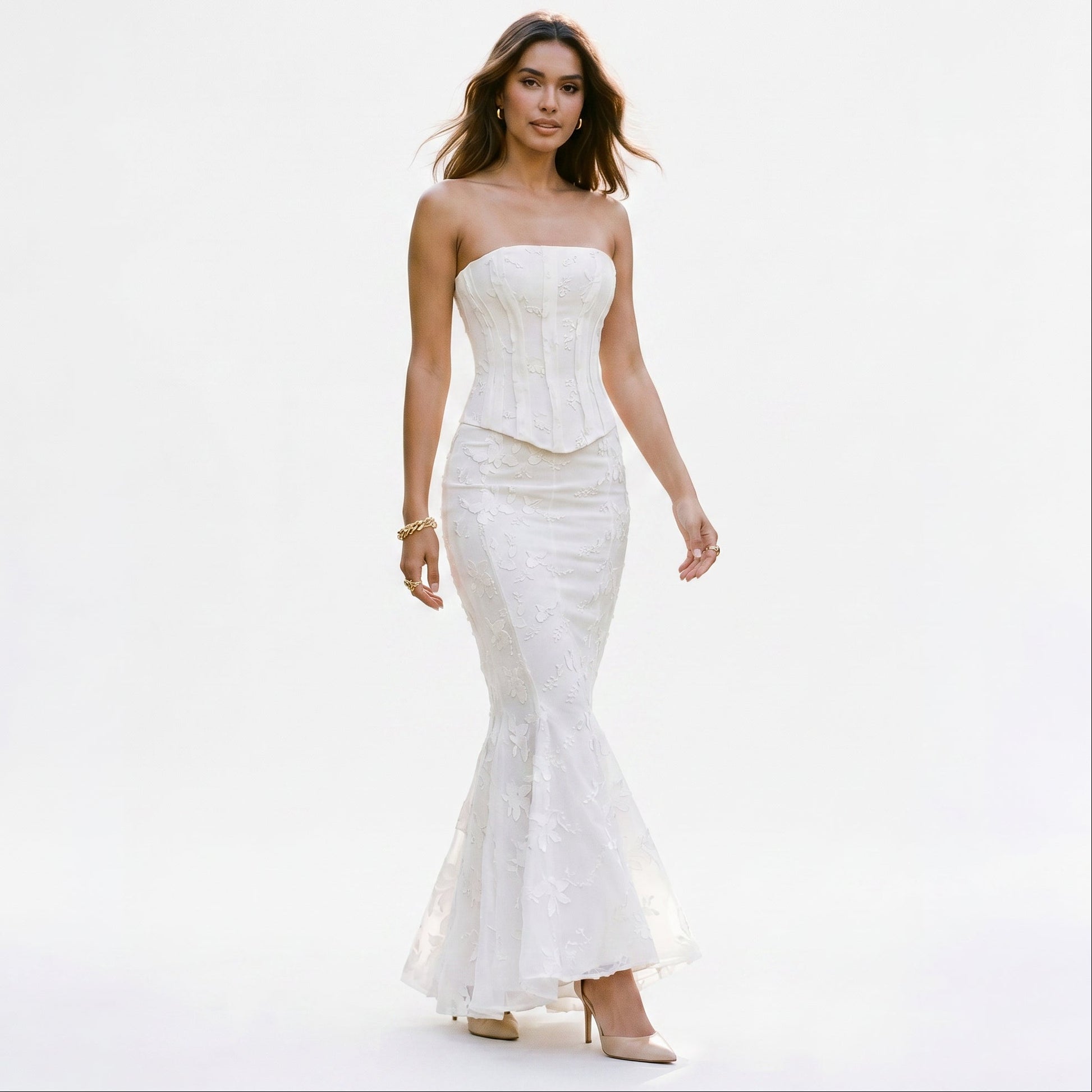 Amelia - Elegant Strapless Wedding Guest Maxi Dress DONE