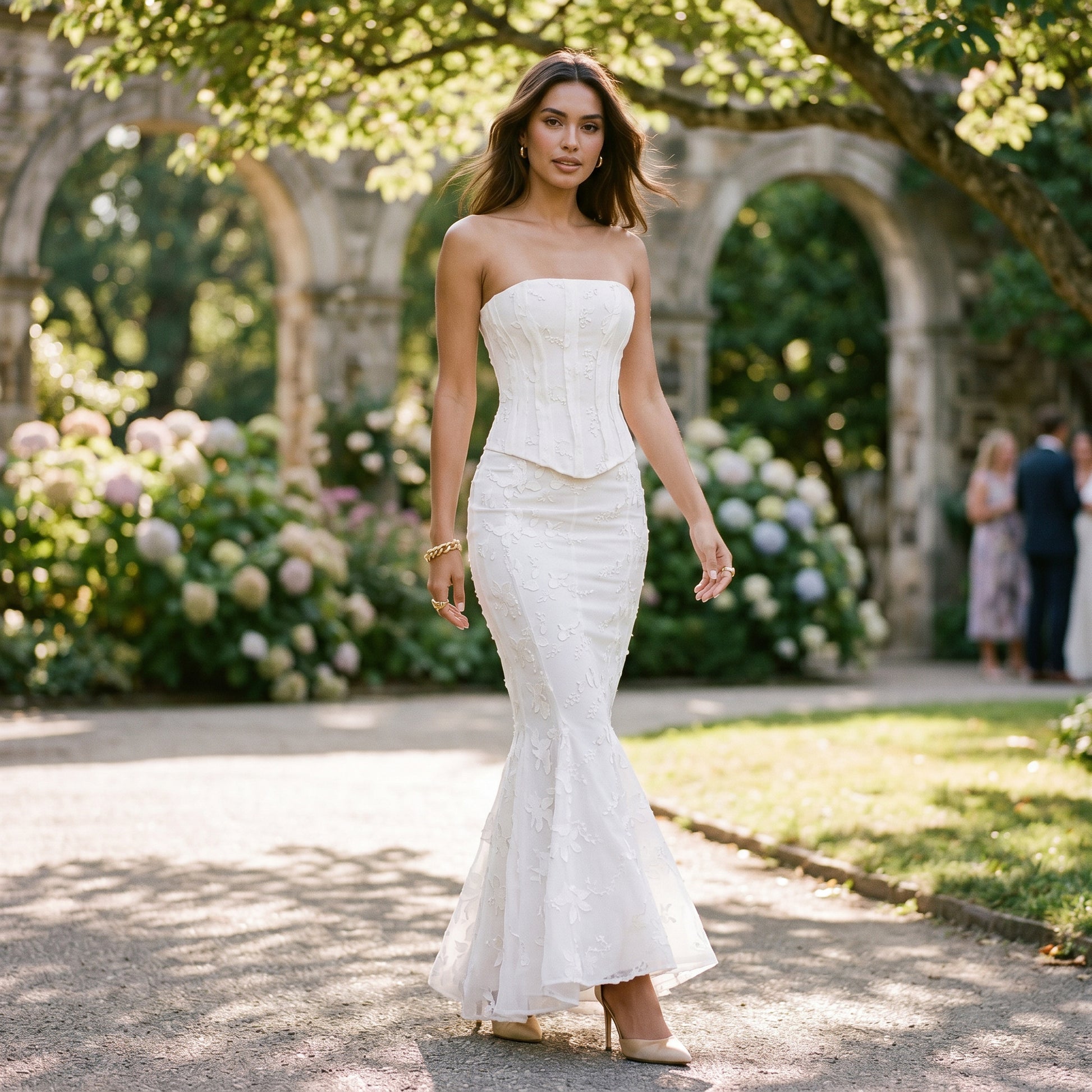 Amelia - Elegant Strapless Wedding Guest Maxi Dress DONE