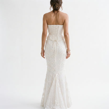 Amelia - Elegant Strapless Wedding Guest Maxi Dress DONE